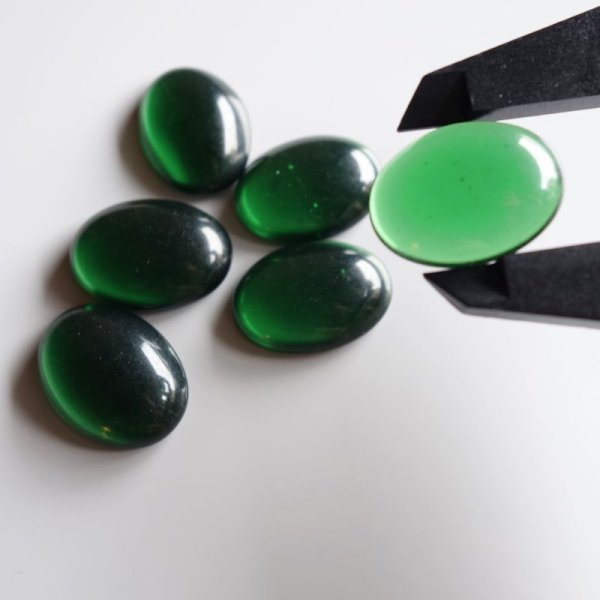 画像6: ジャパンヴィンテージ　オーバルカボション　ナギット　グリーン　18×25mm (6)