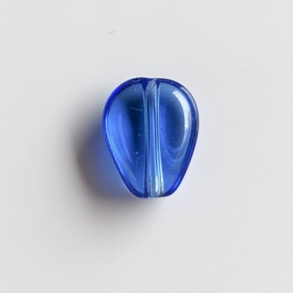 画像2: ジャパンヴィンテージ ビーズ　10*8.5mm　ブルー　6個 (2)