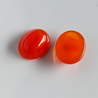 画像1: ジャパンヴィンテージガラス　オレンジ 9.5×7.5mm　15個