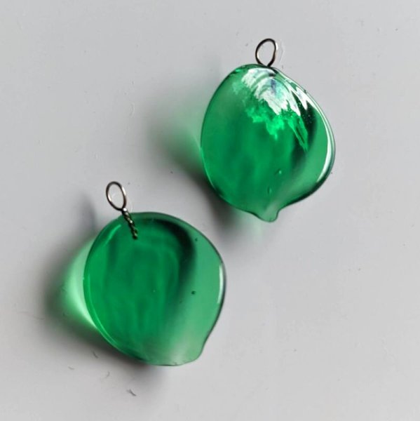 画像2: 手作りベネチアンガラス　ツイスト ミディアムグリーン (2)