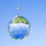 サンキャッチャー ball型 40mm クリスタルAB チェーンタイプ クラフト