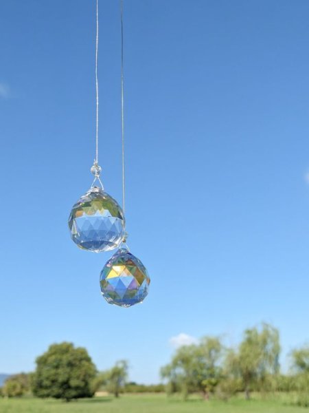 画像6: サンキャッチャー　ball型 20mm クリスタルAB  ワイヤータイプ (6)