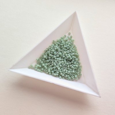 画像1: フランス ヴィンテージ  シードビーズ  セージグリーン48