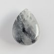 画像1: ブラックルチルクォーツビーズe しずく型　18×13mm 縦穴 (1)