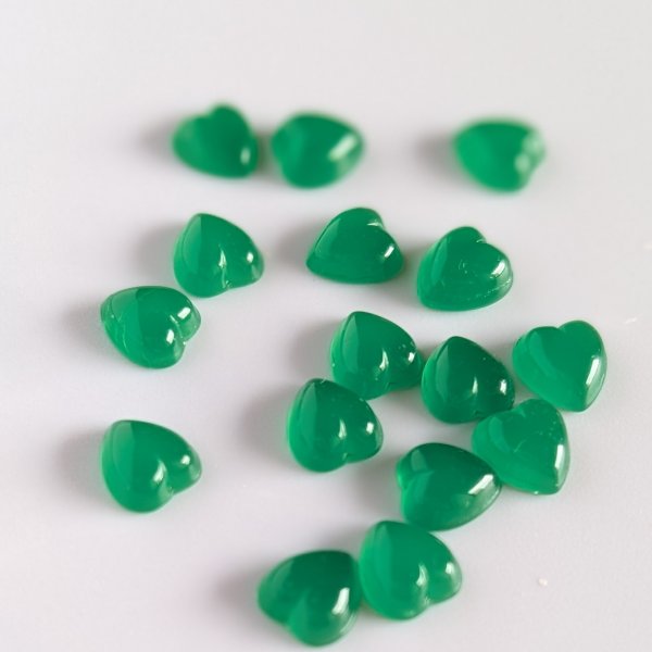 画像3: ジャパンヴィンテージガラス ハート型グリーン小　10ｇ (3)